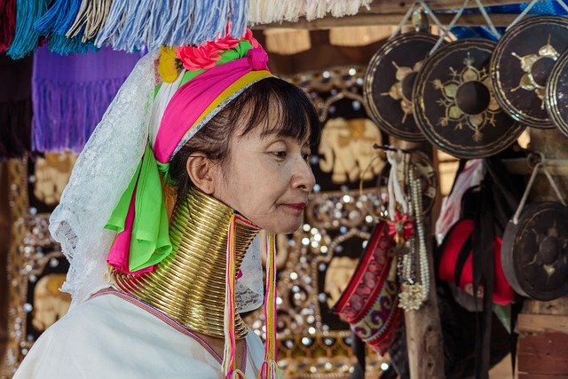 Mulheres girafa, Chiang Mai, norte da Tailândia