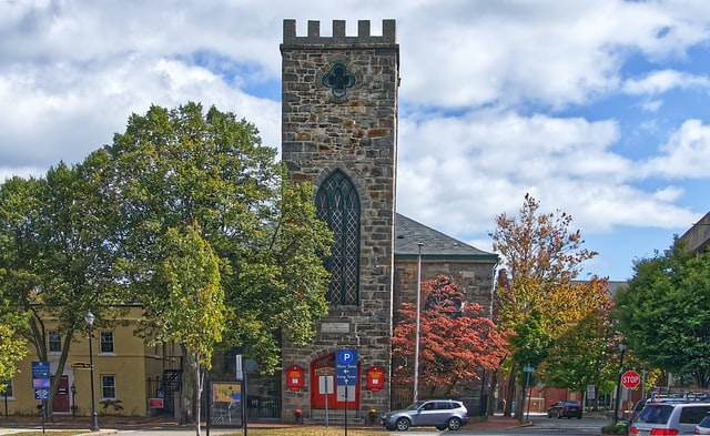 Foto da pequena cidade de Salem, Massachussetts, EUA: St Peter's Church