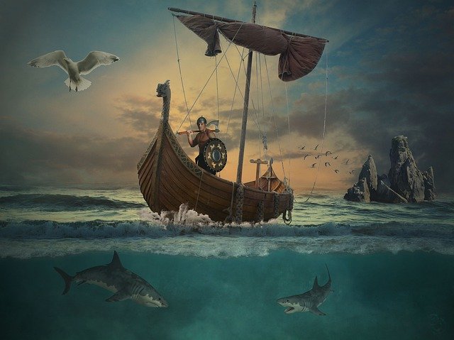 Representação de um barco viking
